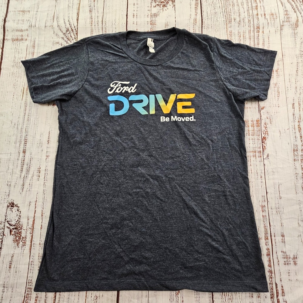 Ford Drive Be Moved Blue Short Sleeve Cotton Blend T-Shirt Women's XL
